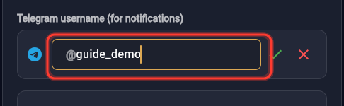 The username field