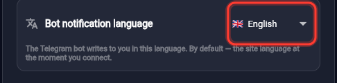 Notification language picker